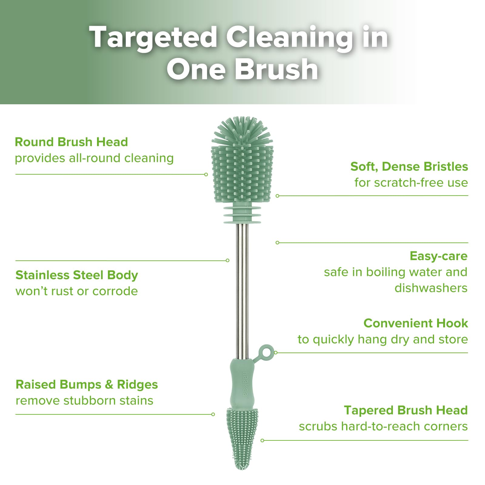 Silicone Cleaning Brush for Baby Bottles and Crevices