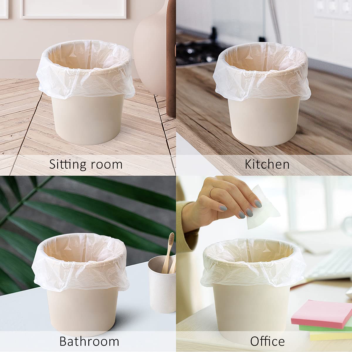 Mini Clear Trash Bags 0.5 Gallon 276 Count 11"x12" Bathroom (250 Count)