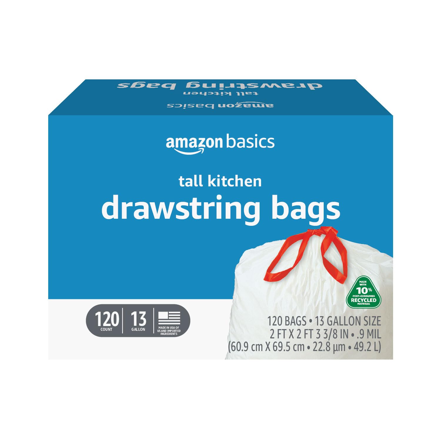 13 Gallon Tall Kitchen Drawstring Trash Bags (120 Count)
