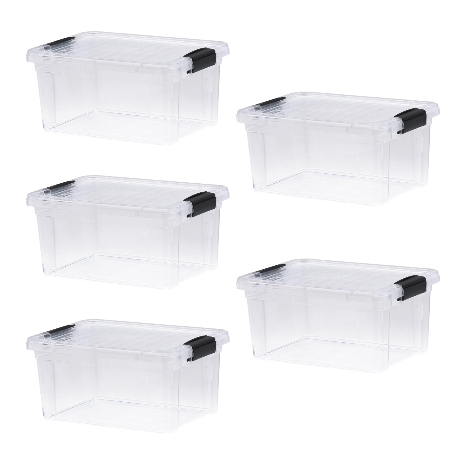 6.6 Quart Clear Plastic Storage Boxes with Lids (5 Count)