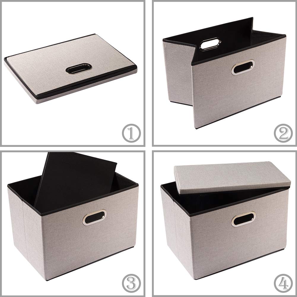 Foldable Storage Bin with Lid [1