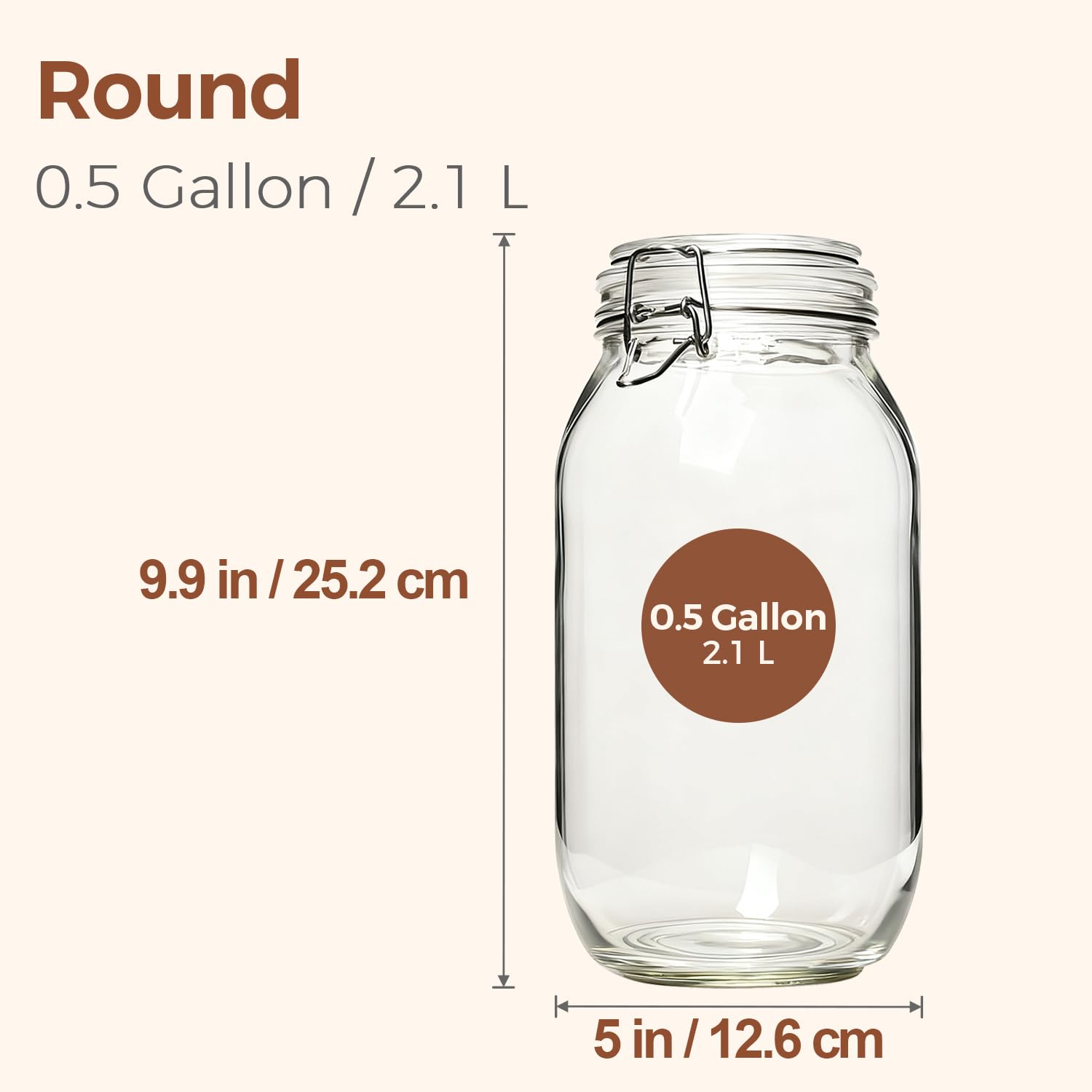 Large Glass Jars with Airtight Lids 71 oz 3 Pack Pantry Organization (3 Count)
