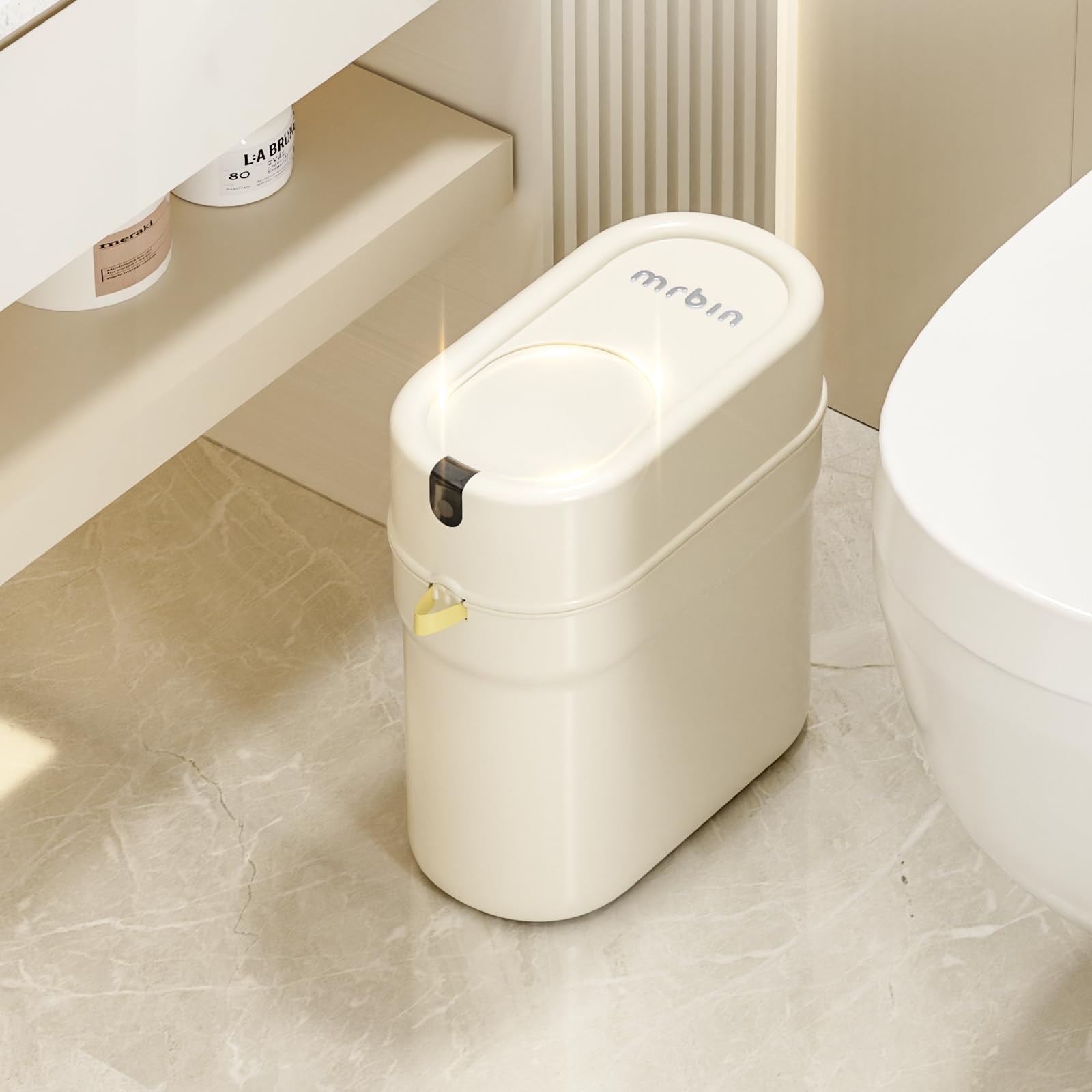 Slim Pull Out Automatic Bagging Bathroom Trash Can