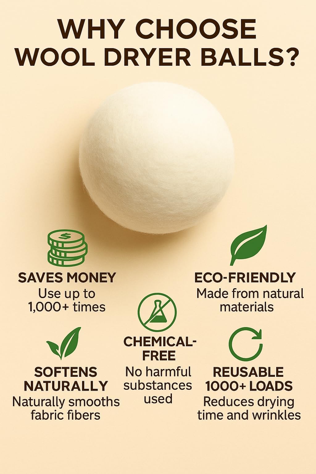 Wool Dryer Balls (6 Count)