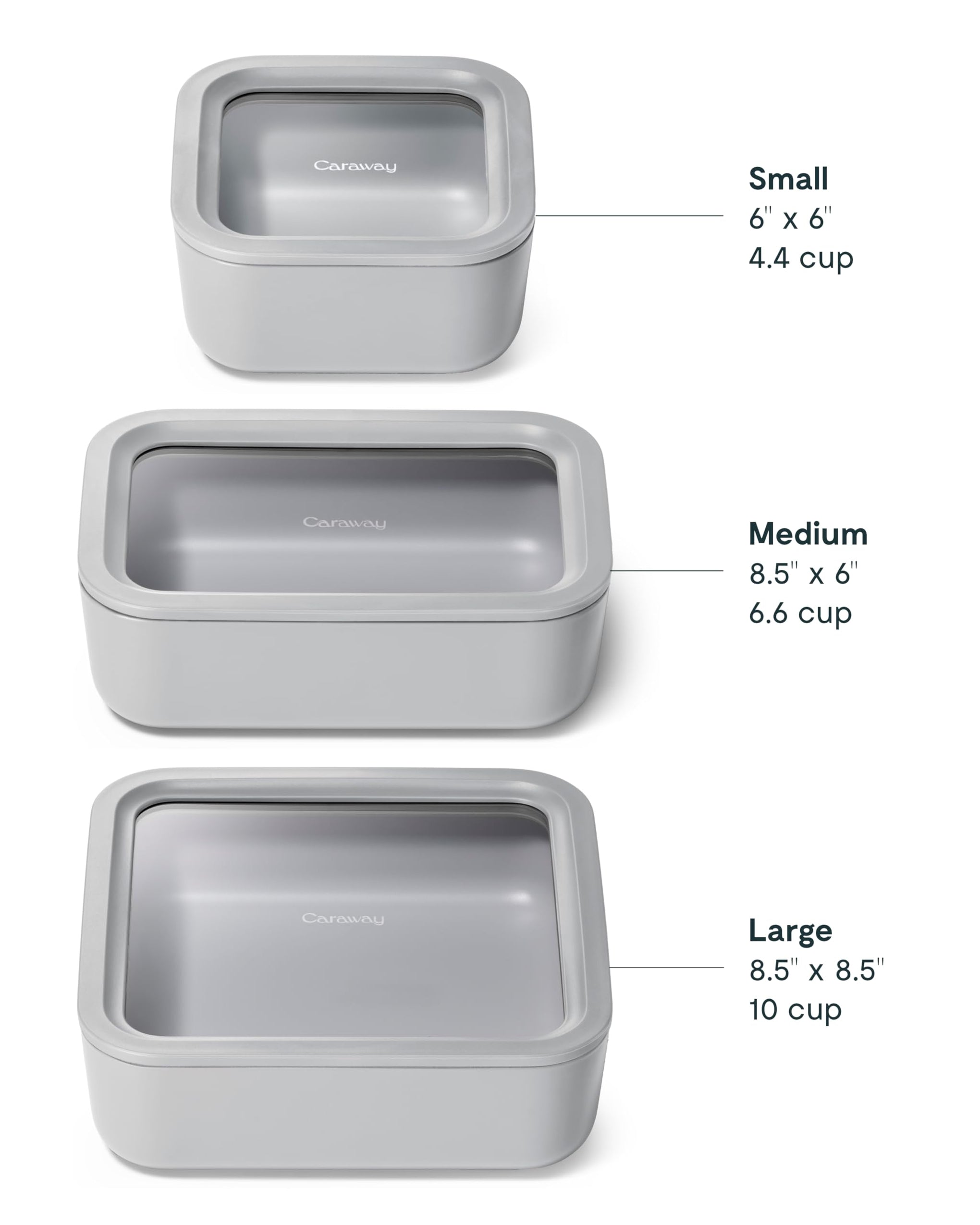 3 Piece Glass Food Storage Container Set (3 Count)