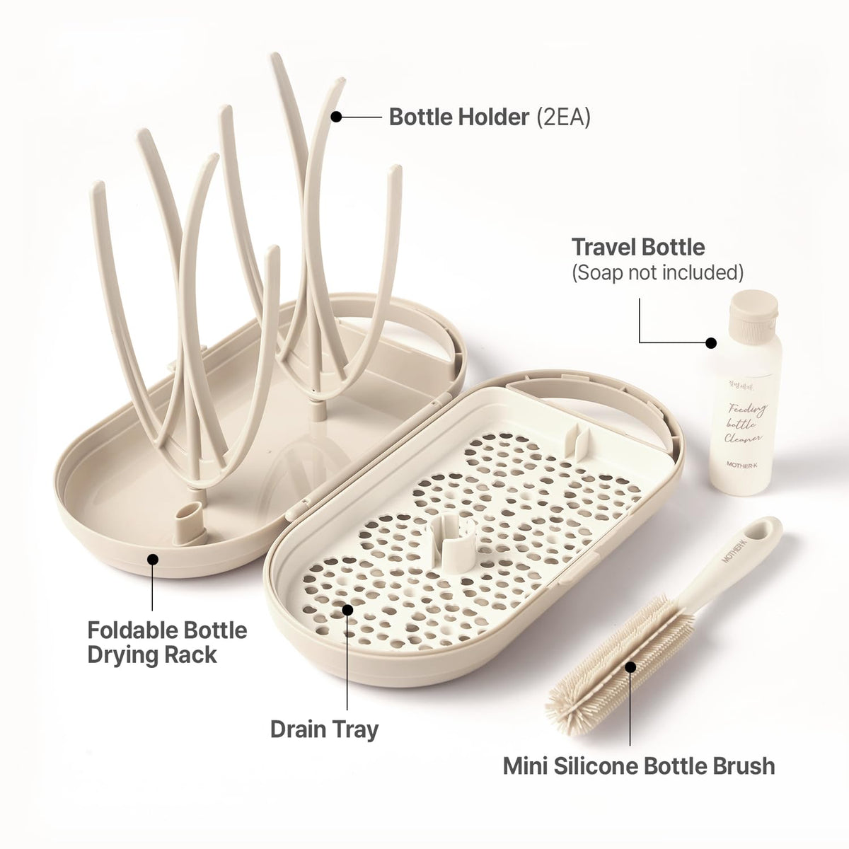 Travel Baby Bottle Drying Rack Set