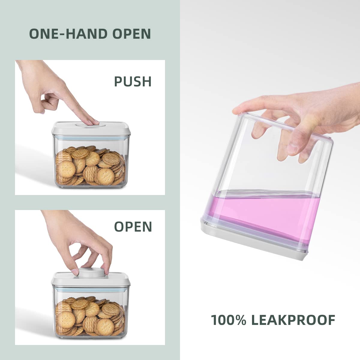 12 Pcs Pop Airtight Food Storage Containers with Lids for Kitchen Pantry Organization Stackable Cereal Snacks Flour Sugar Coffee Spaghetti