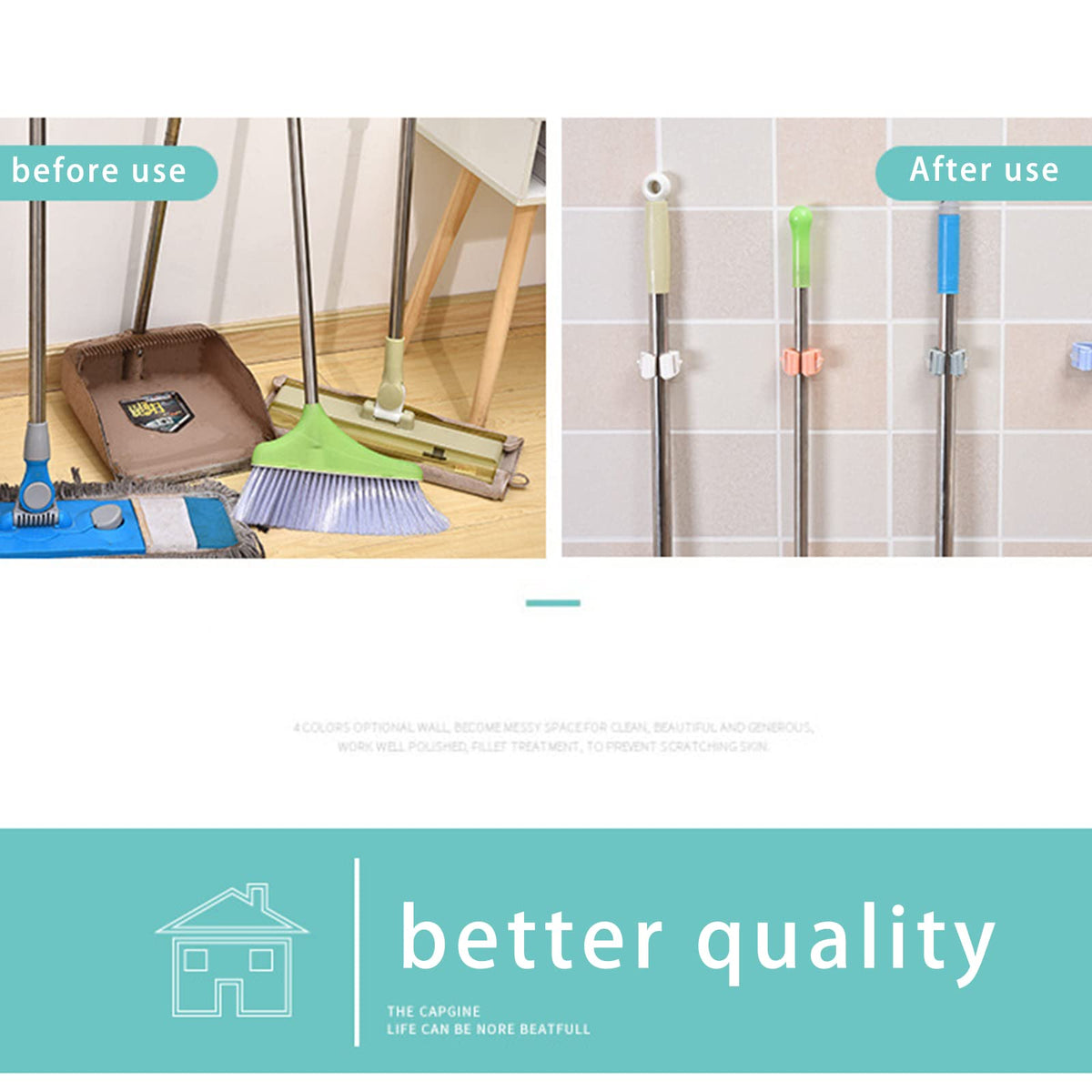 Mop and Broom Holder Wall Mount