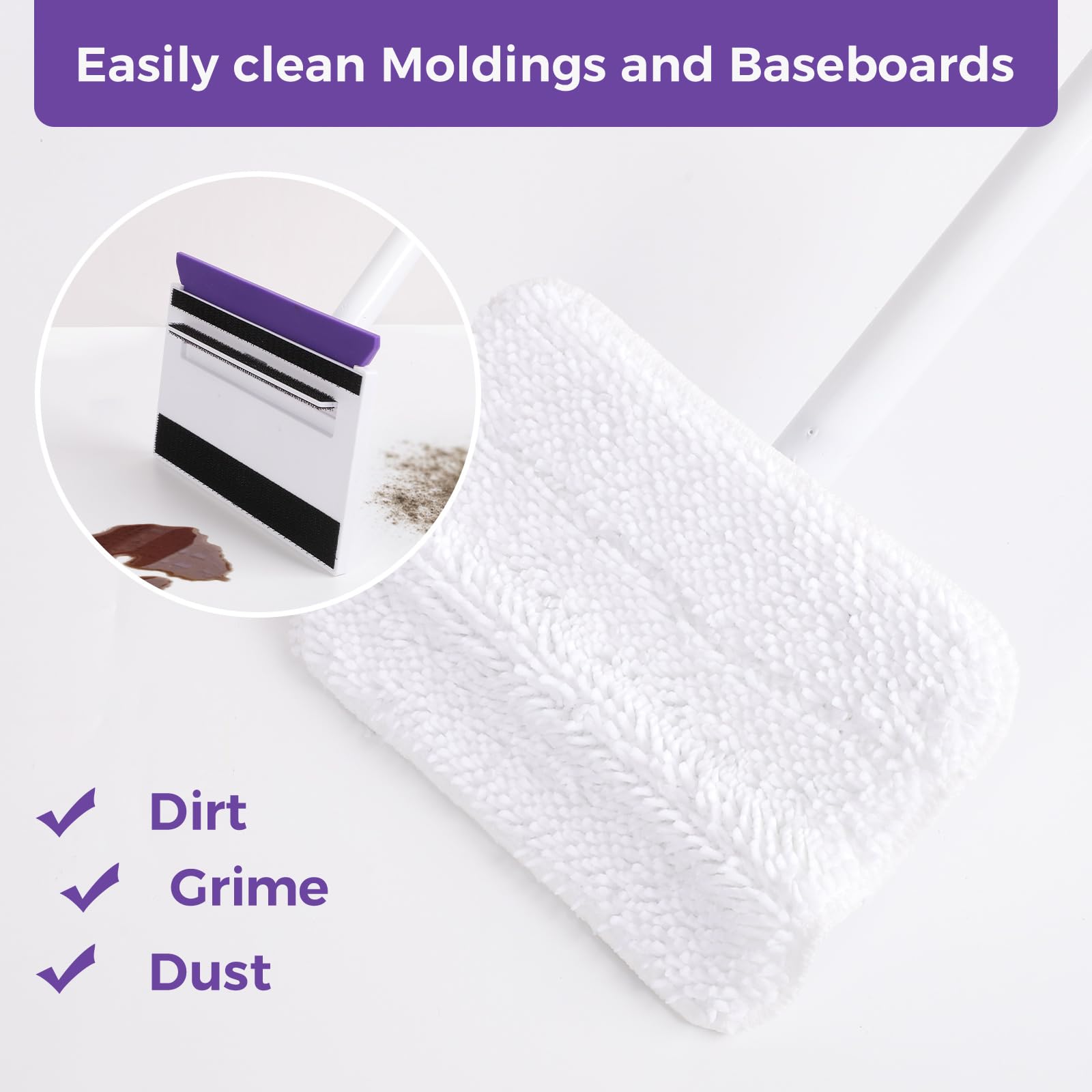 Baseboard Cleaner Tool with 60" Extendable Handle - ModHome Supplies