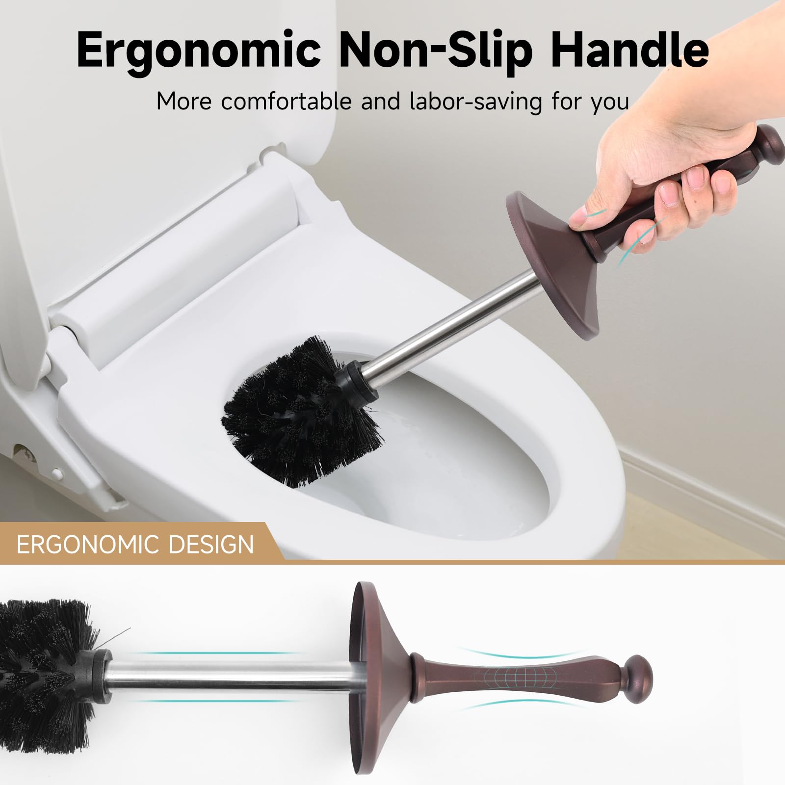 Bronze Toilet Brush and Holder (30 Ounce)