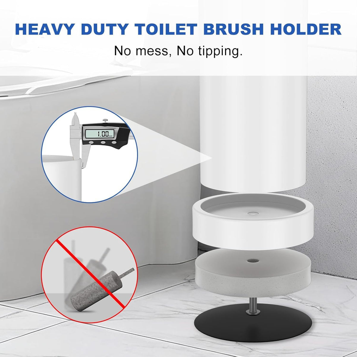 304 Stainless Steel Toilet Brush and Holder Set