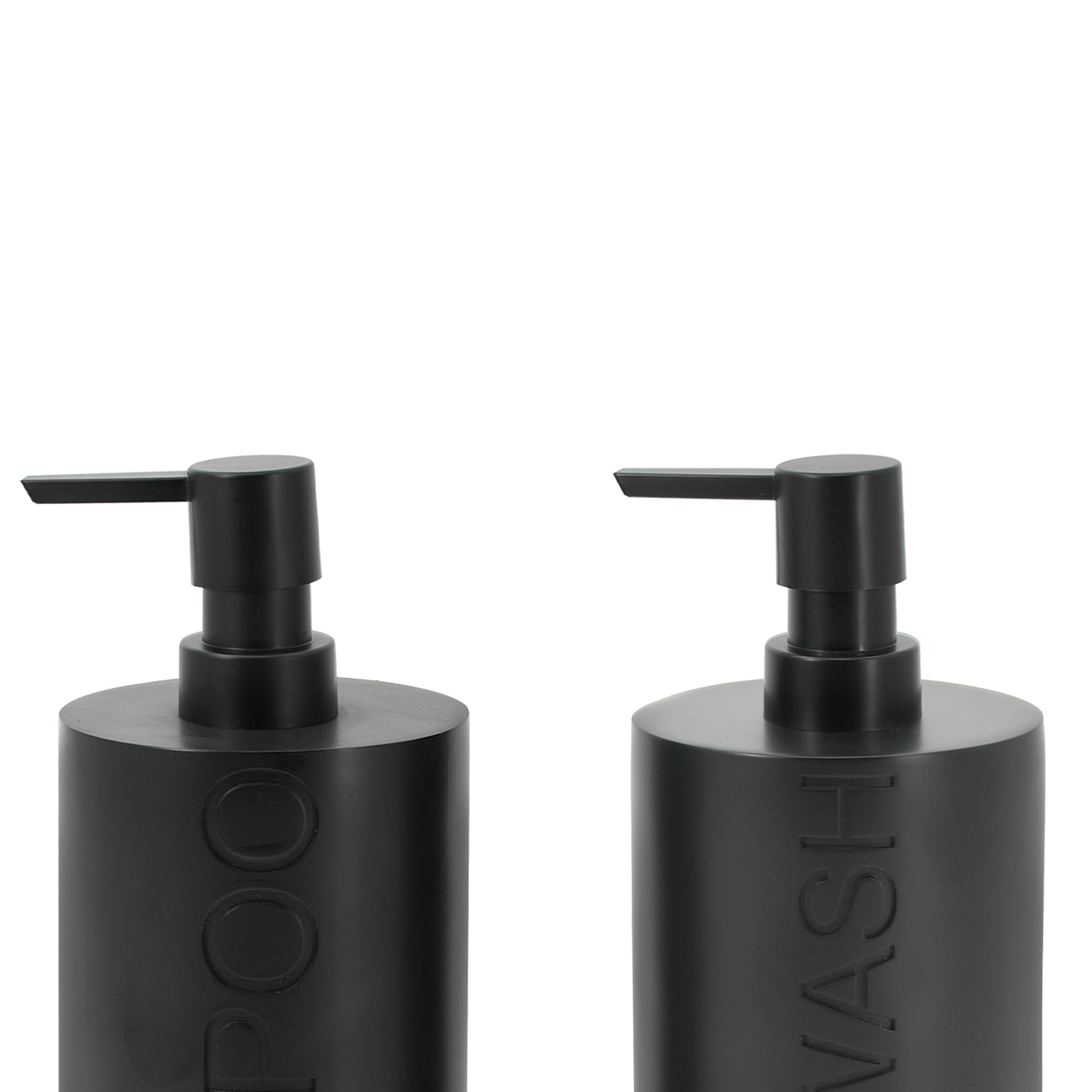 2 Pack Matte Black Resin Refillable Shampoo & Body Wash Bottles