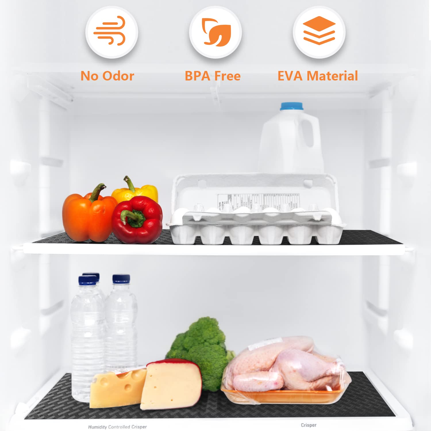Shelf Liner Non Adhensive Drawer Cabinet Mat Black 17.5"× 236.2" Pack of 2 (2 Count)