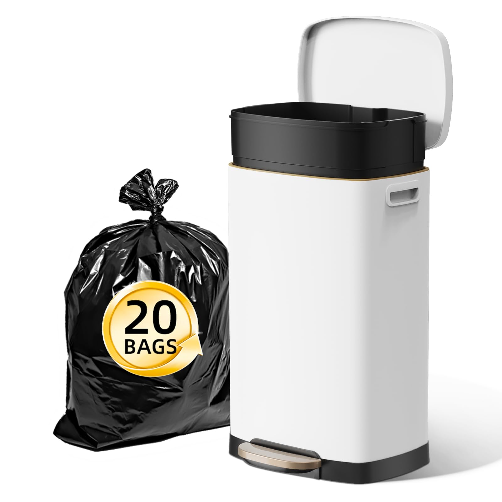 13 Gallon Kitchen Trash Can with Lid