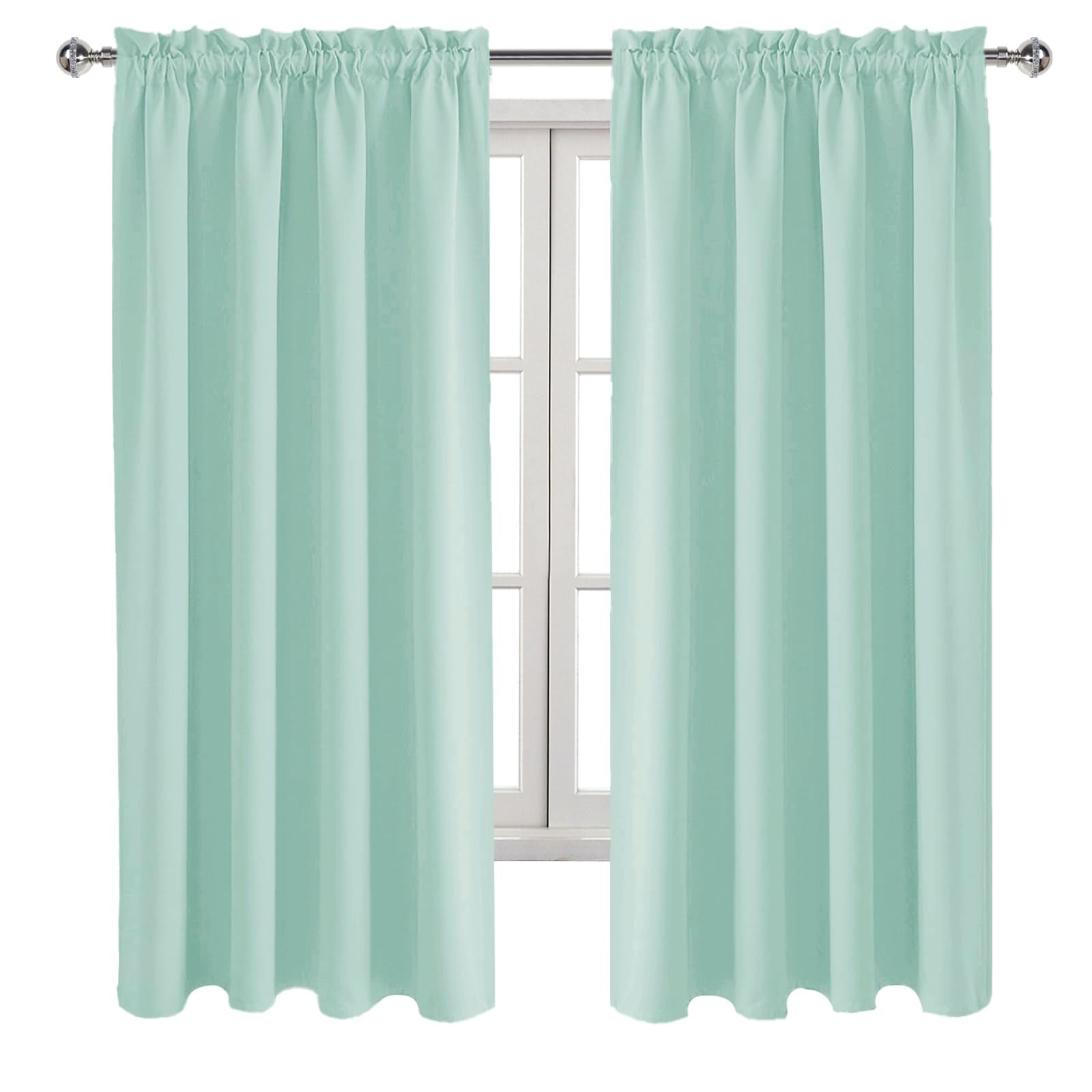 Blackout Curtains for Bedroom Living Room 52 x 63 Inch Long 2 Panels (2 Count)