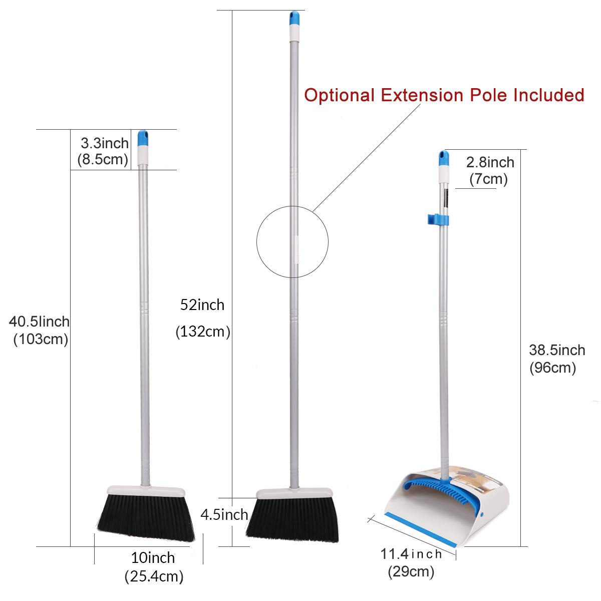 Long Handle Broom and Dustpan Set