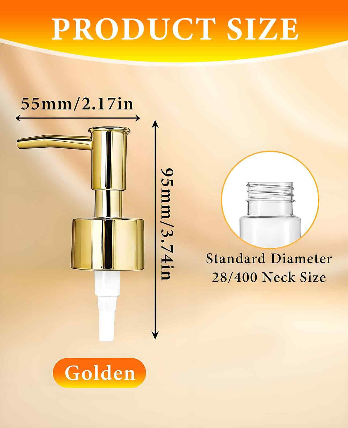 6 Pack Gold Soap Dispenser Pump (6 Count)