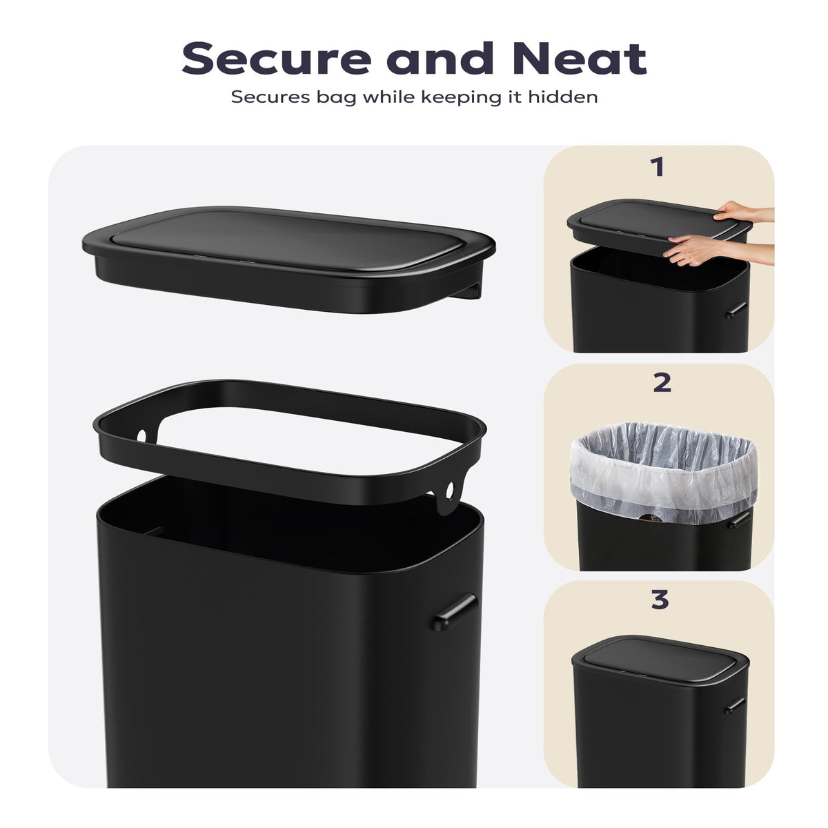 16 Gallon 60L Kitchen Trash Can