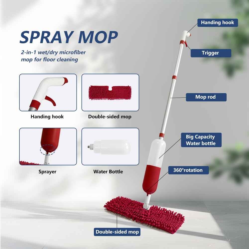 Spray Mop for Floor Cleaning Wet & Dry Mops Multi