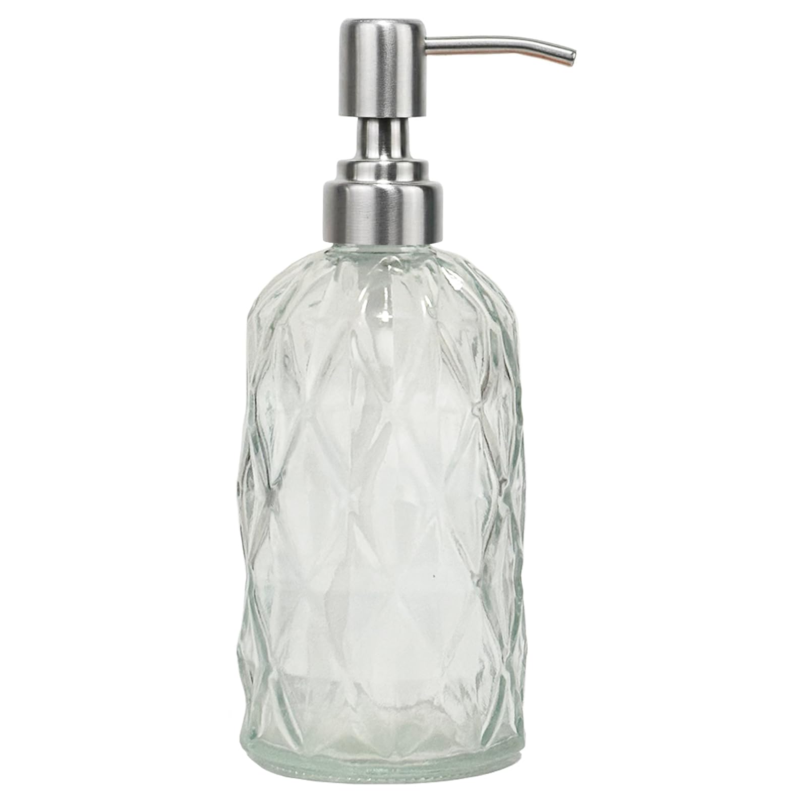 12Oz Clear Glass Soap Dispenser with Stainless Steel Pump