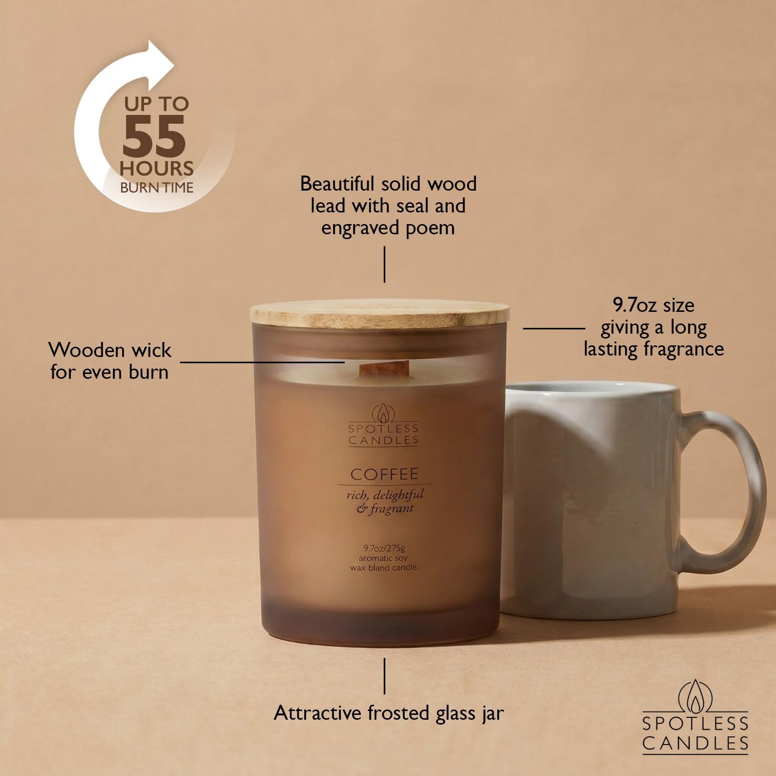 Coffee Candle; 9.7oz (9.7 Ounce)