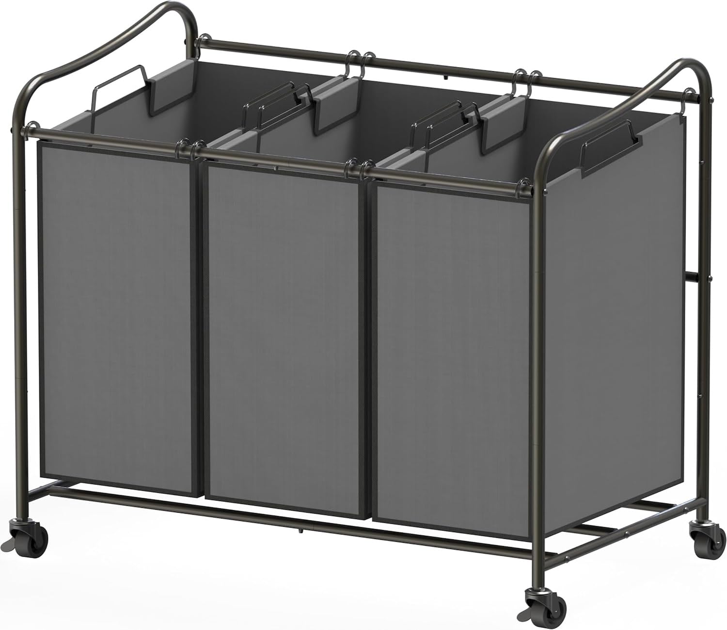 Heavy Duty 3 Bag Laundry Sorter Rolling Cart