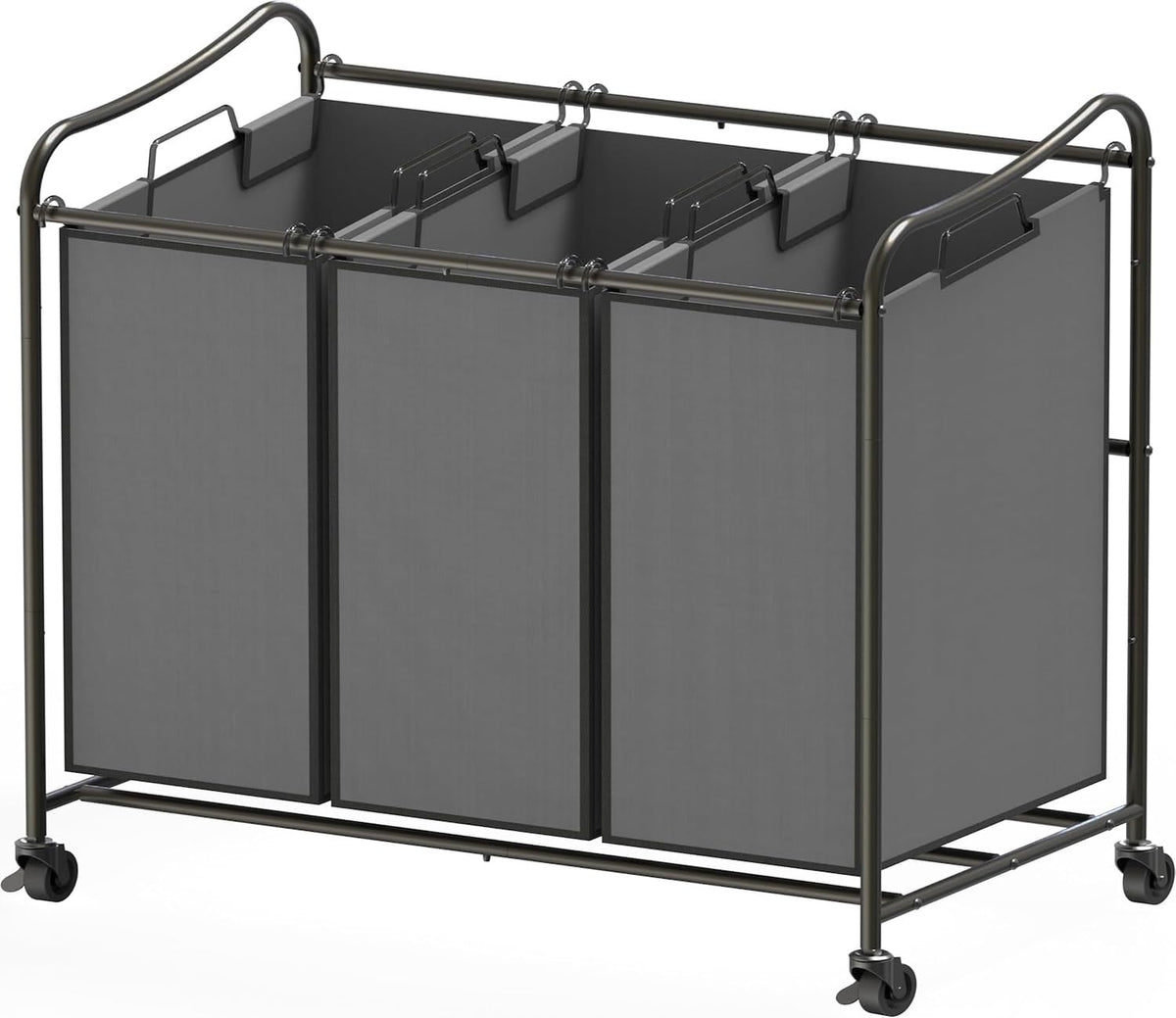Heavy Duty 3 Bag Laundry Sorter Rolling Cart