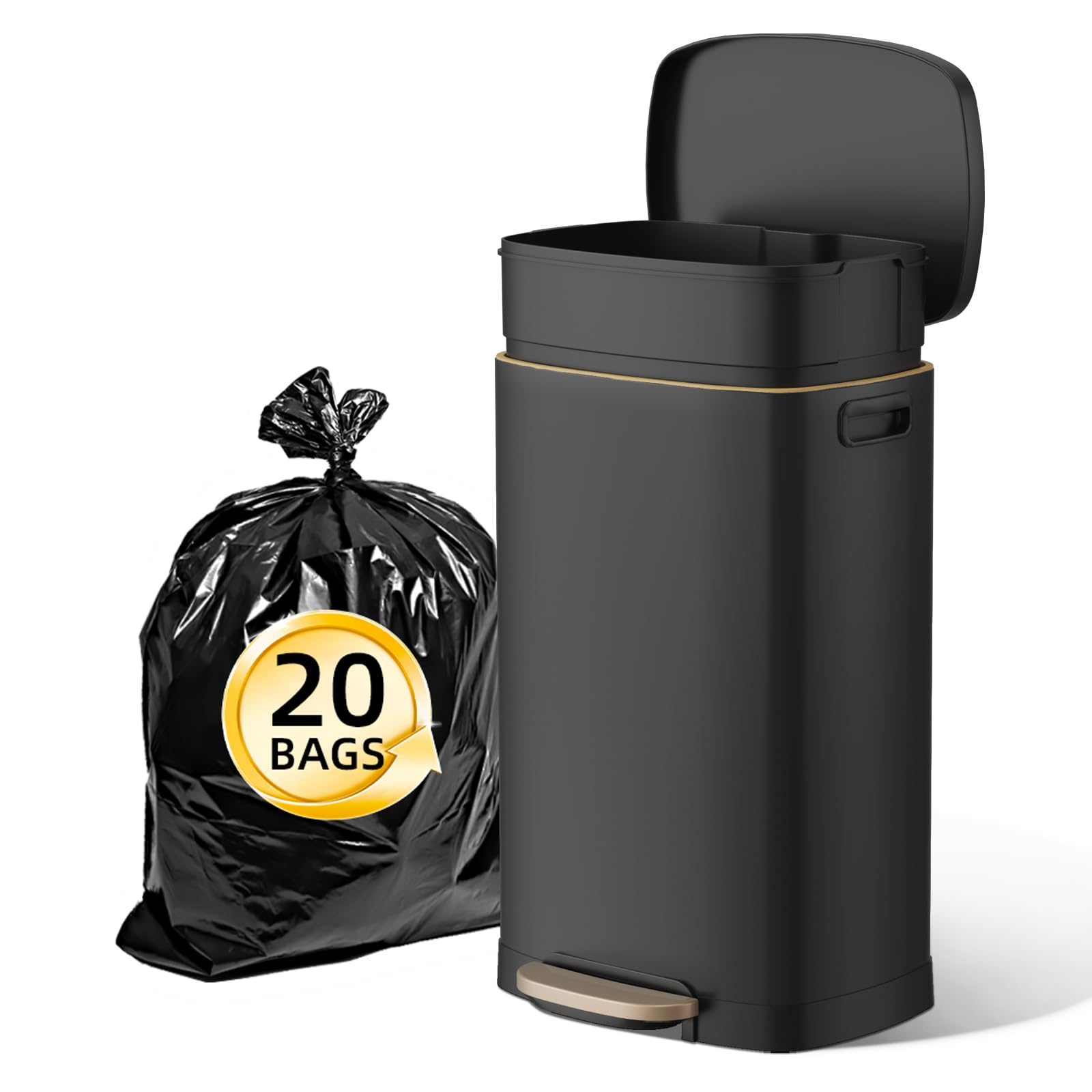 13 Gallon Kitchen Trash Can with Lid