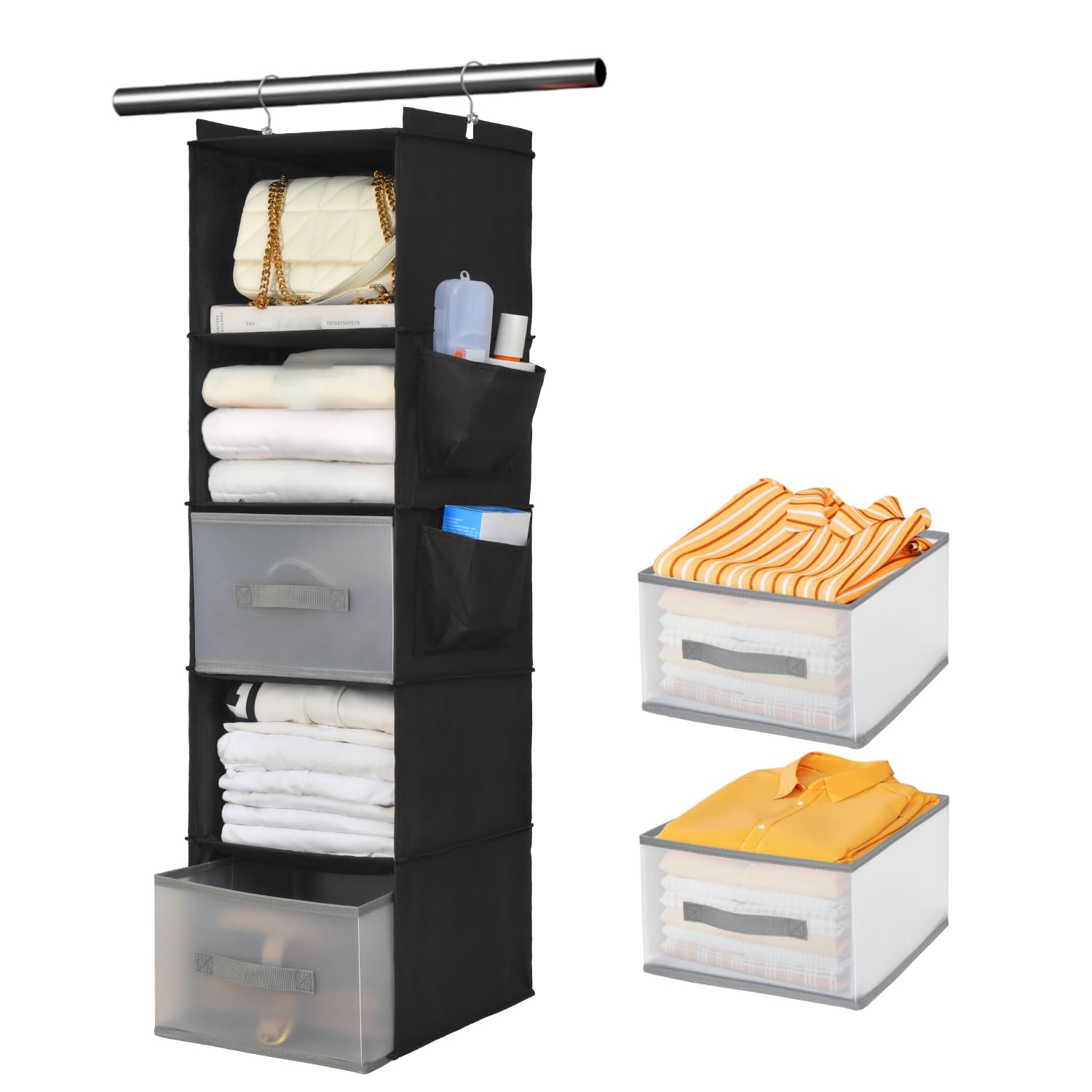 5 Layer Suspended Fabric Shelf Organizer