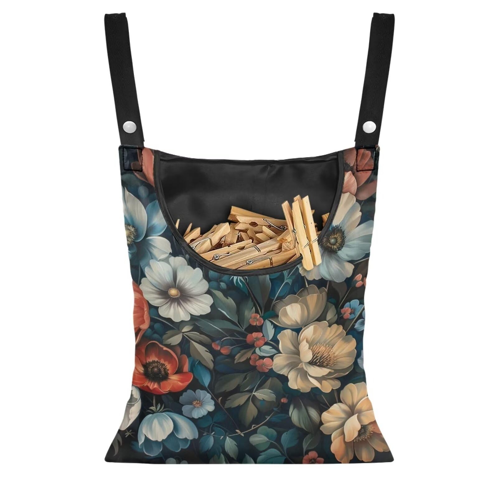 Art Flowers Clothes Pin Bag Holder