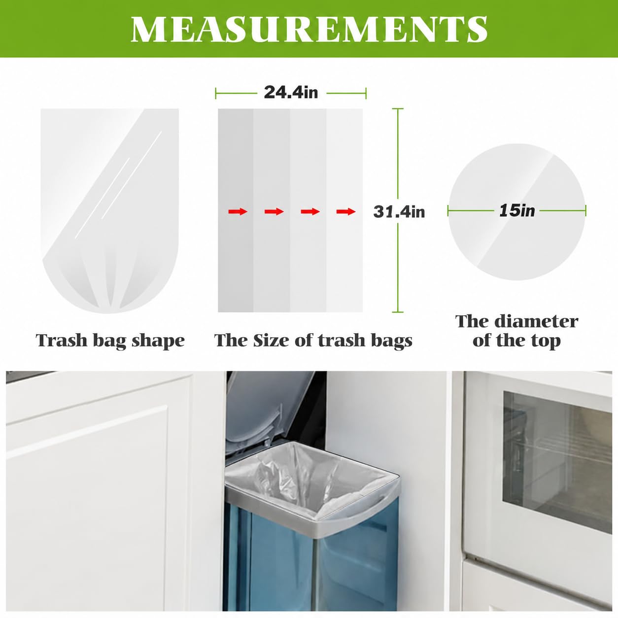 Tall Kitchen Clear Trash Bags 13 Gallon 40 Count Garbage Bags (30 Count)