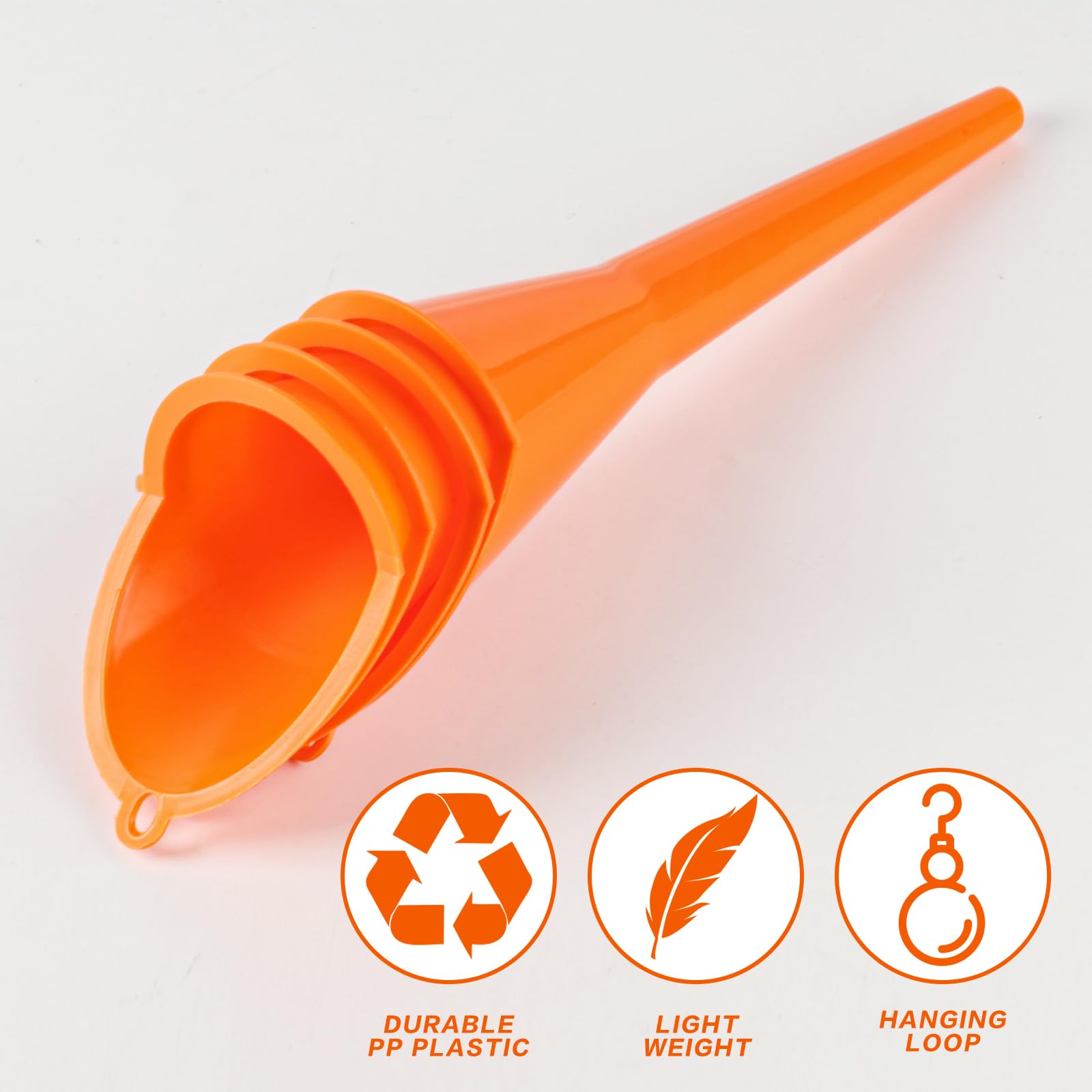 4 Pcs Plastic Long Neck Oil Funnel for Change (4 Count)