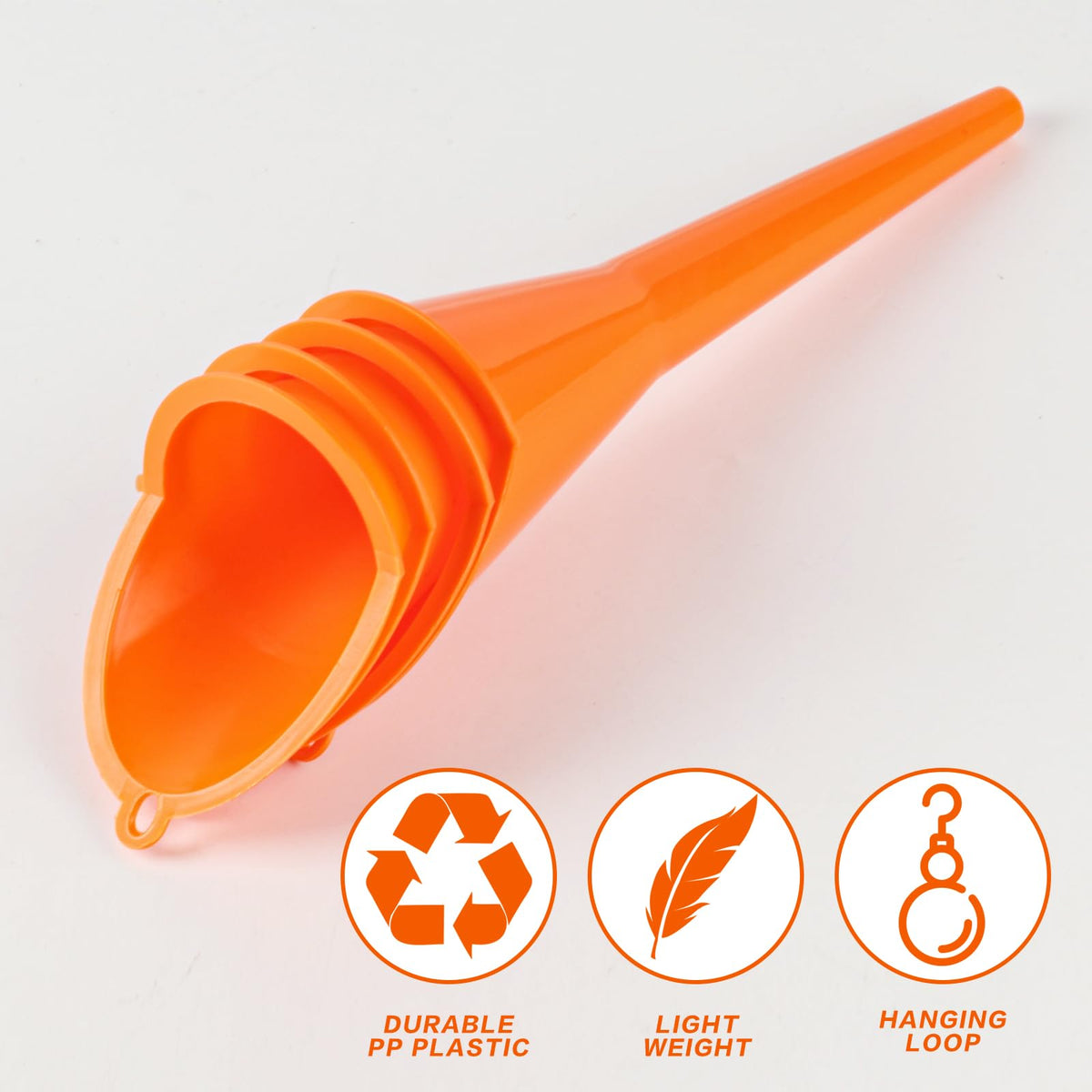 4 Pcs Plastic Long Neck Oil Funnel for Change (4 Count)