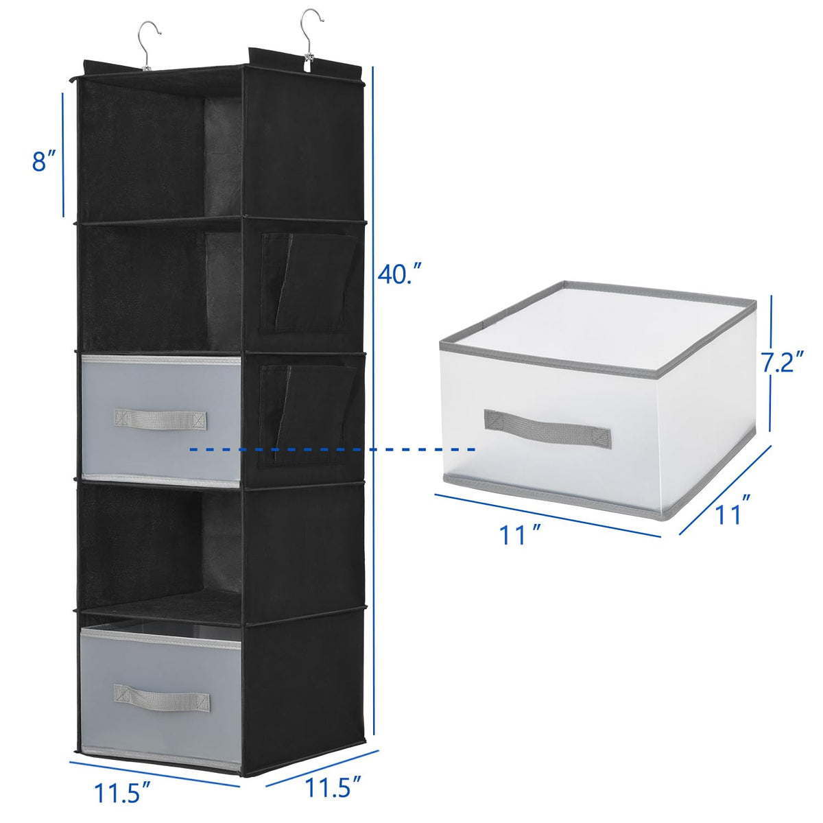 5 Layer Suspended Fabric Shelf Organizer