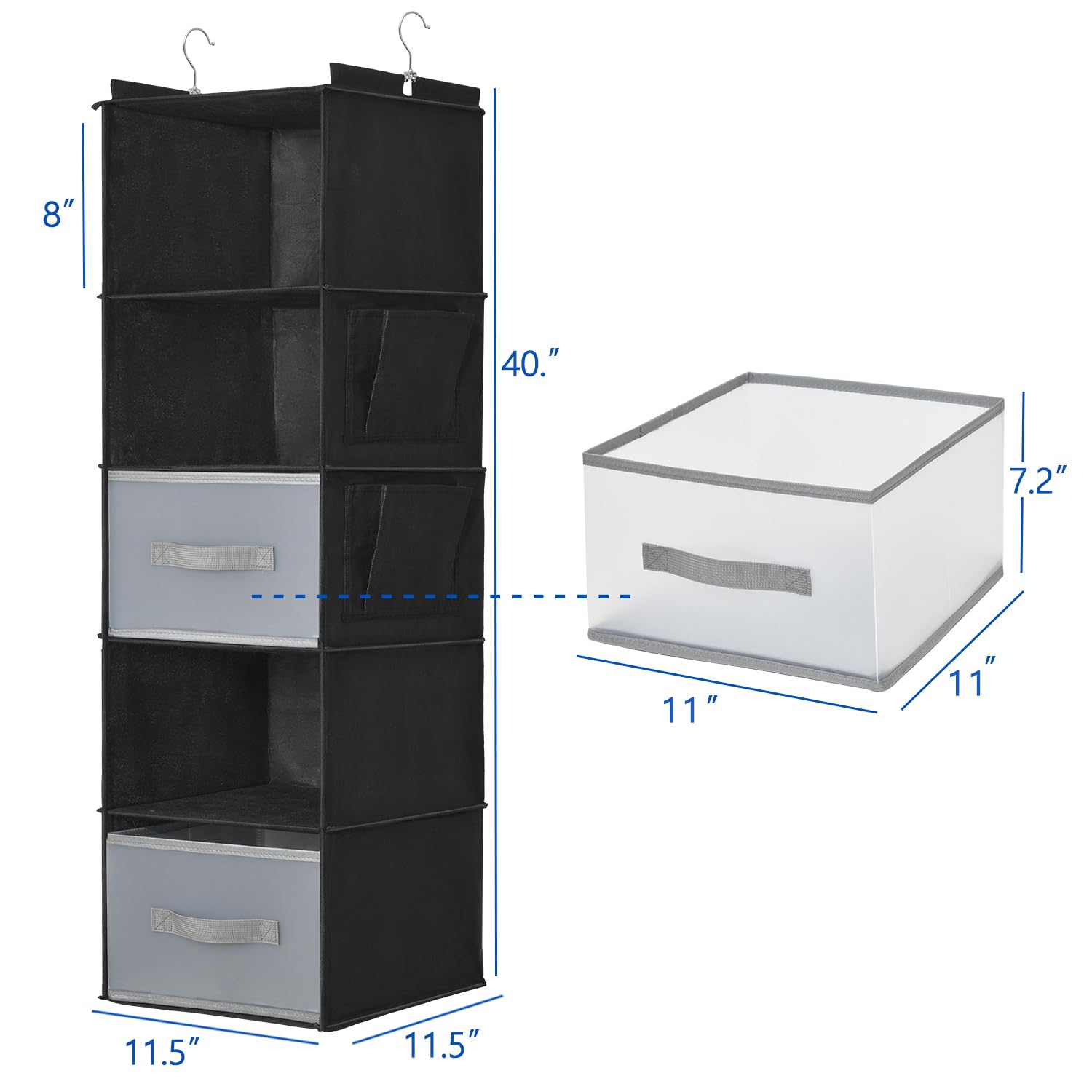 5 Layer Suspended Fabric Shelf Organizer