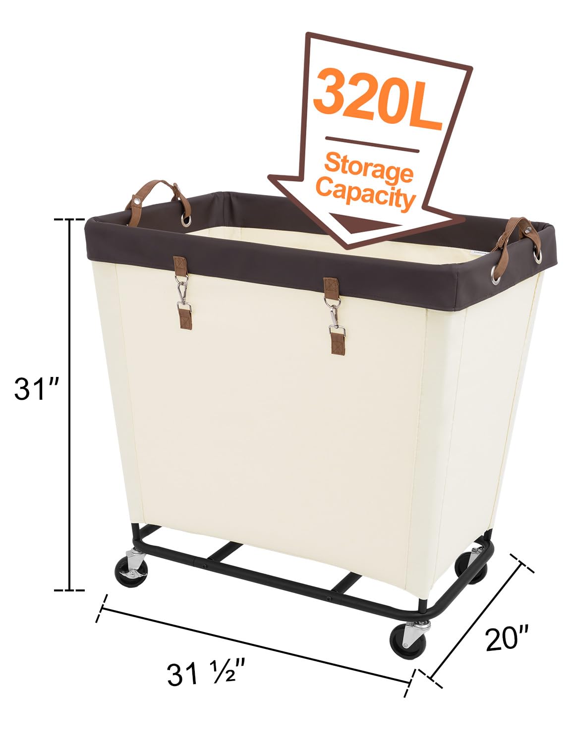 320L Laundry Basket with Wheels