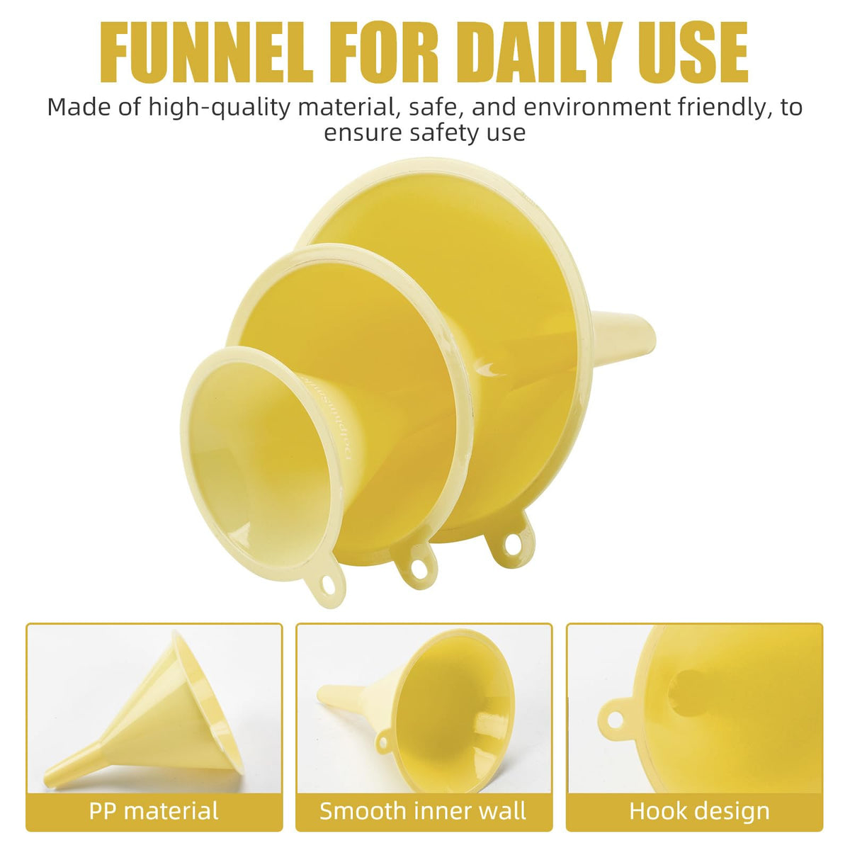 Plastic Kitchen Funnel Set of 3 (3 Count)