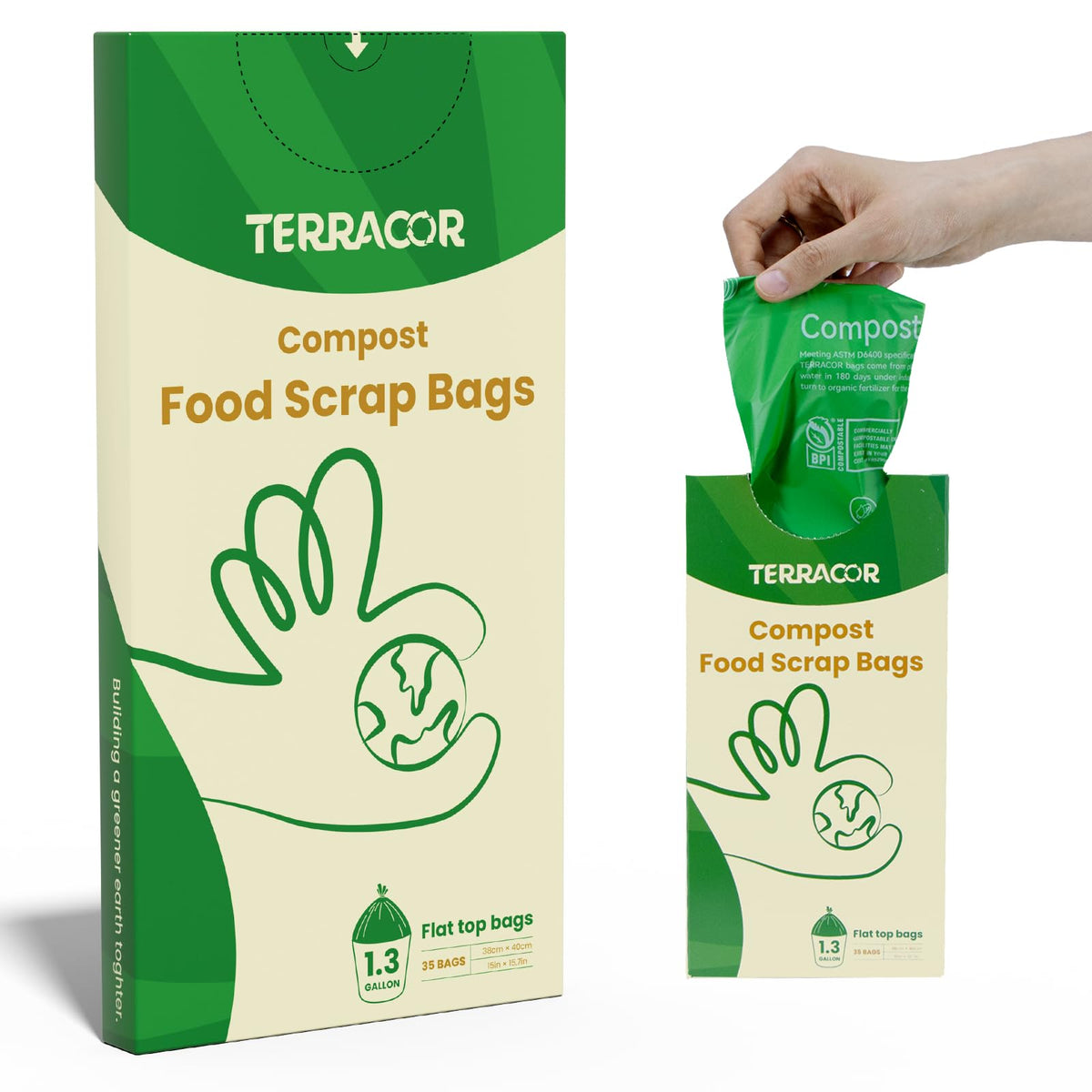 1.3 to 1.6 Gallon Compostable Trash Bags (35 Count)