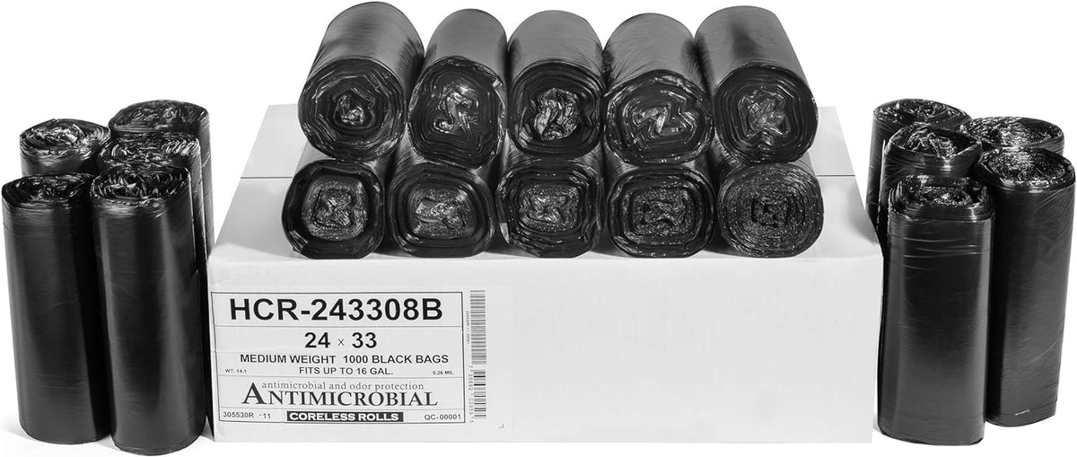 16 Gal Black Trash Bags (1000 Count)