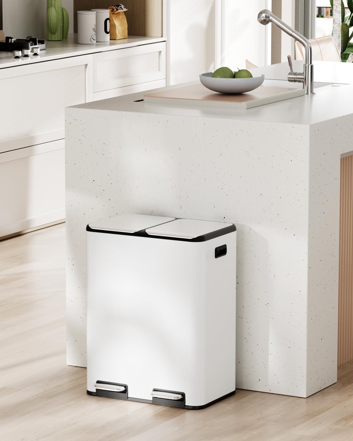 16Gal Dual Trash Can w (2 Count)