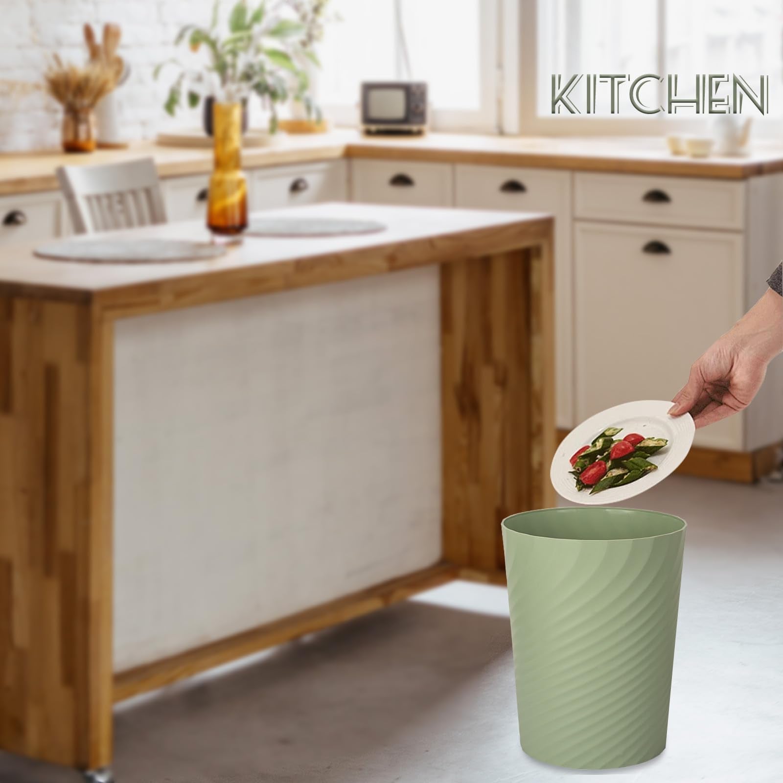 Plastic Small Bathroom Trash Can Wastebasket Garbage Can