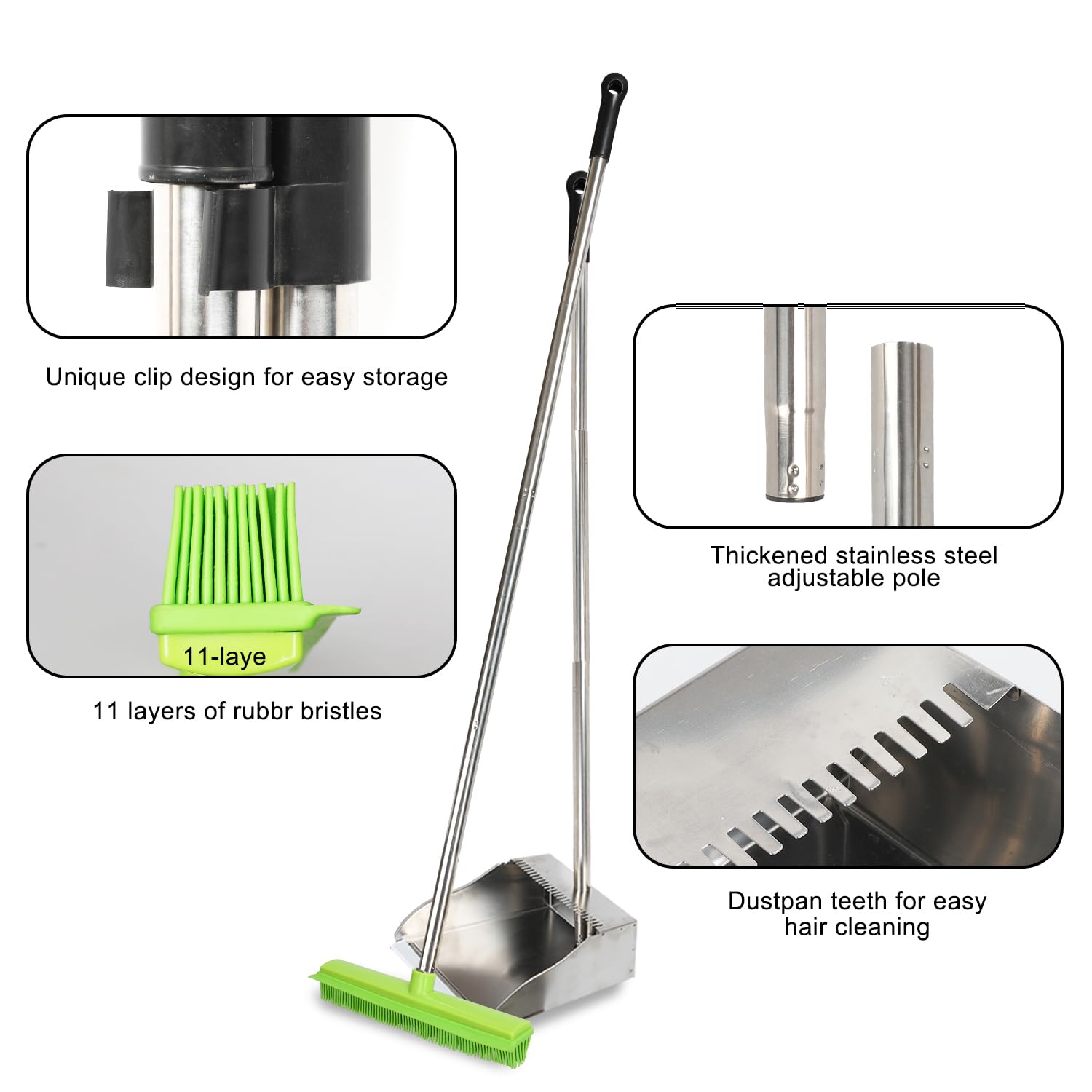 Rubber Broom and Dustpan Set