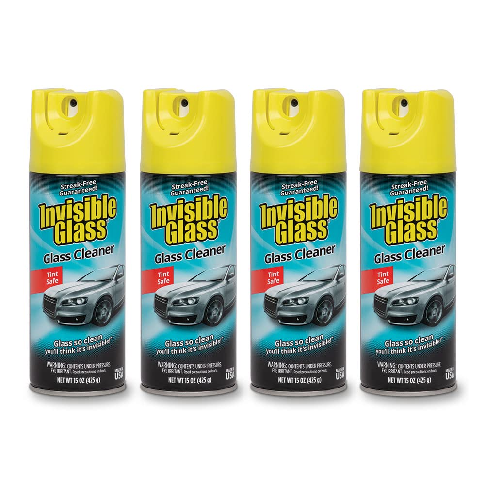91163 4PK Premium Aerosol Glass Cleaner Spray for Car Windshields and Windows (60 Ounce) - ModHome Supplies