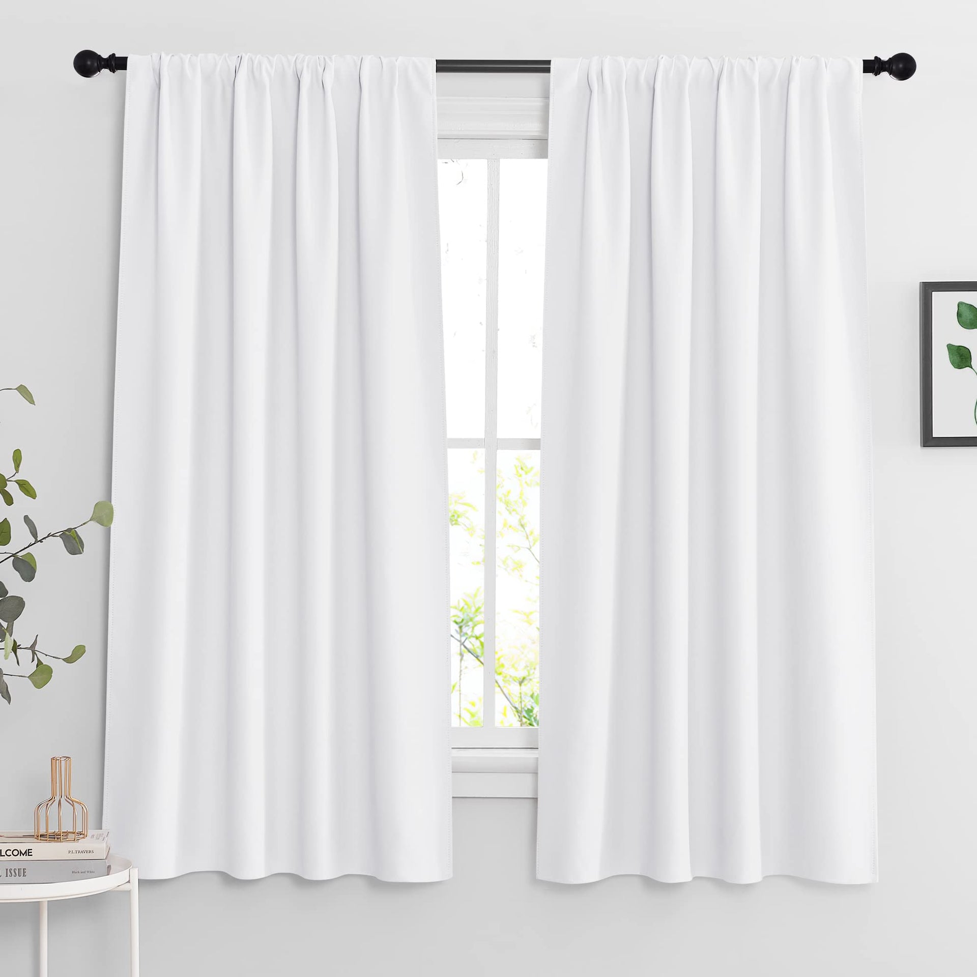 Extra Wide Curtains for Bedroom Living Dining Room 63 inches Long (2 Count)