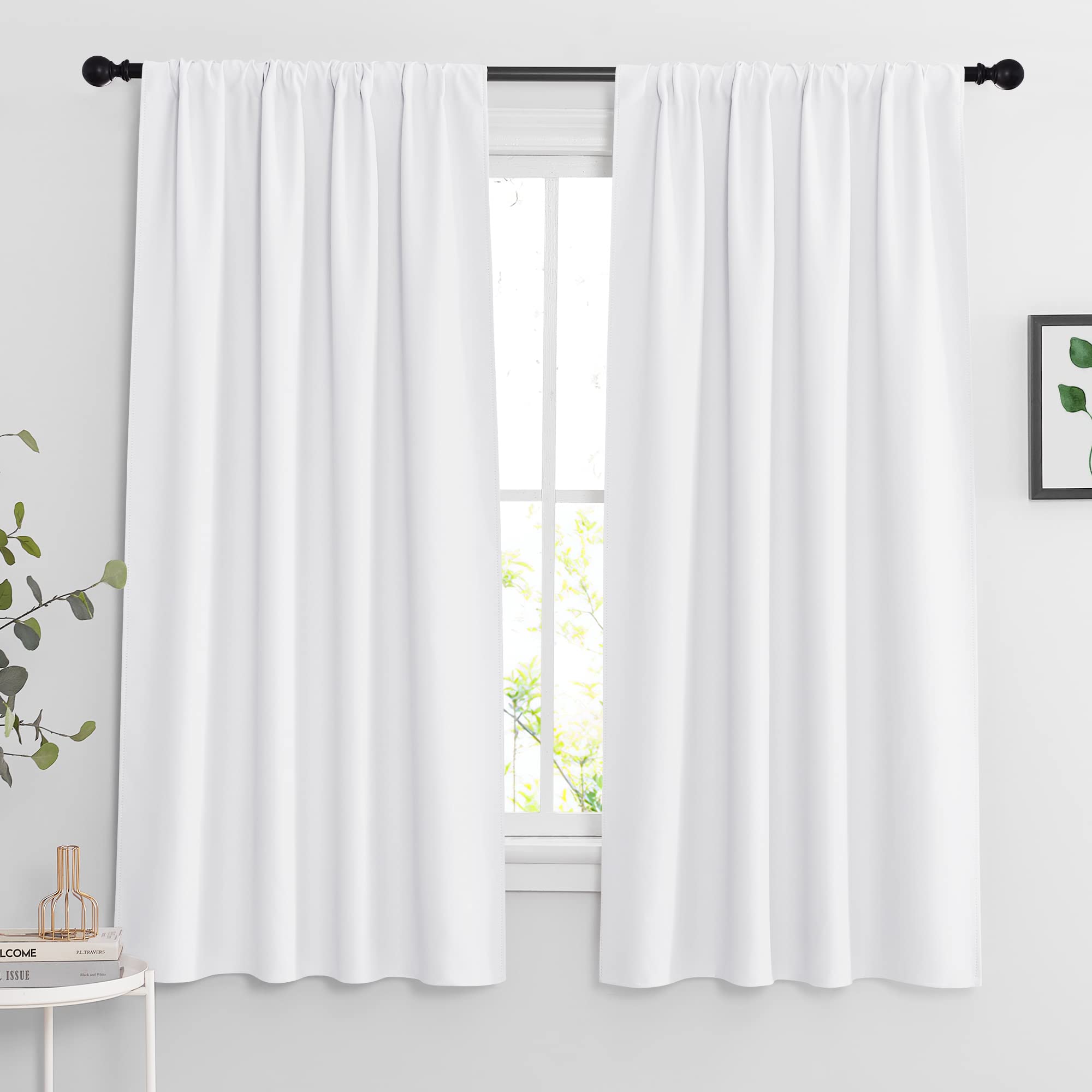 Extra Wide Curtains for Bedroom Living Dining Room 63 inches Long (2 Count)