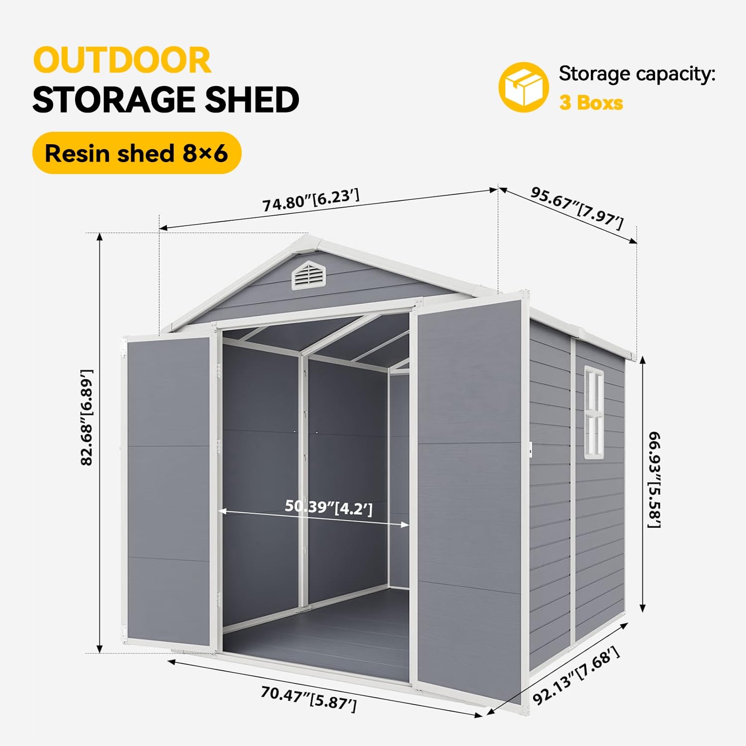 6x8 FT Outdoor Storage Shed
