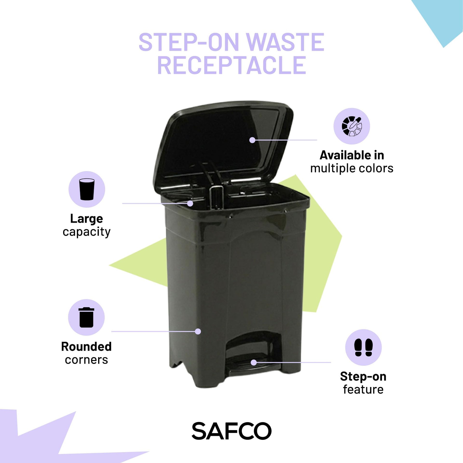 Step On Plastic Trash Can with Foot Pedal