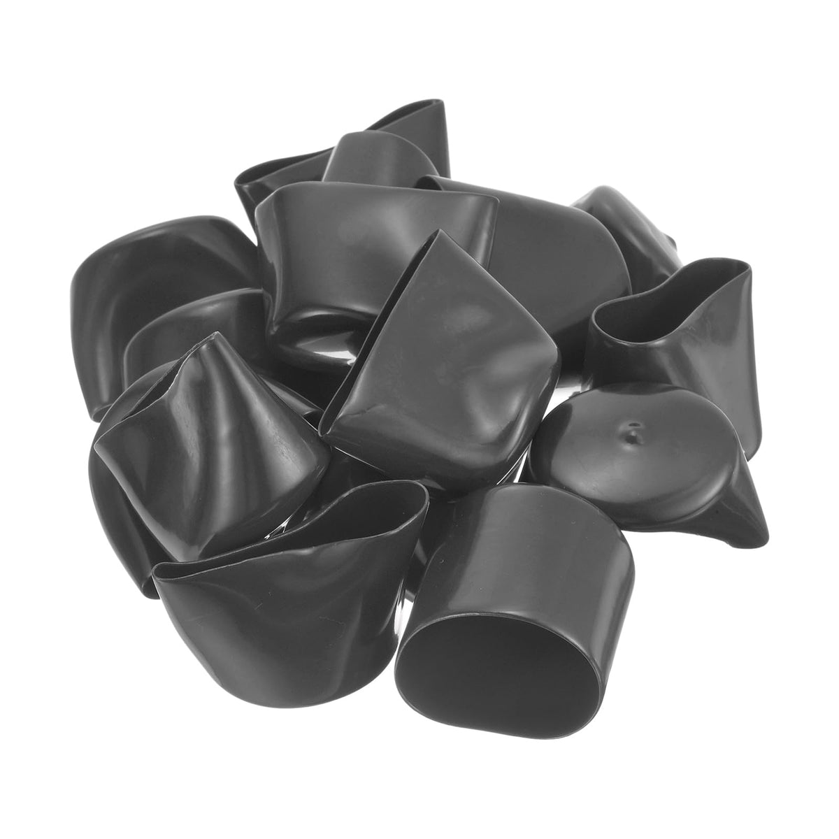 20pcs Rubber End Caps 46mm ID Vinyl Round Tube Bolt Cap Cover Thread Protectors Dark Grey
