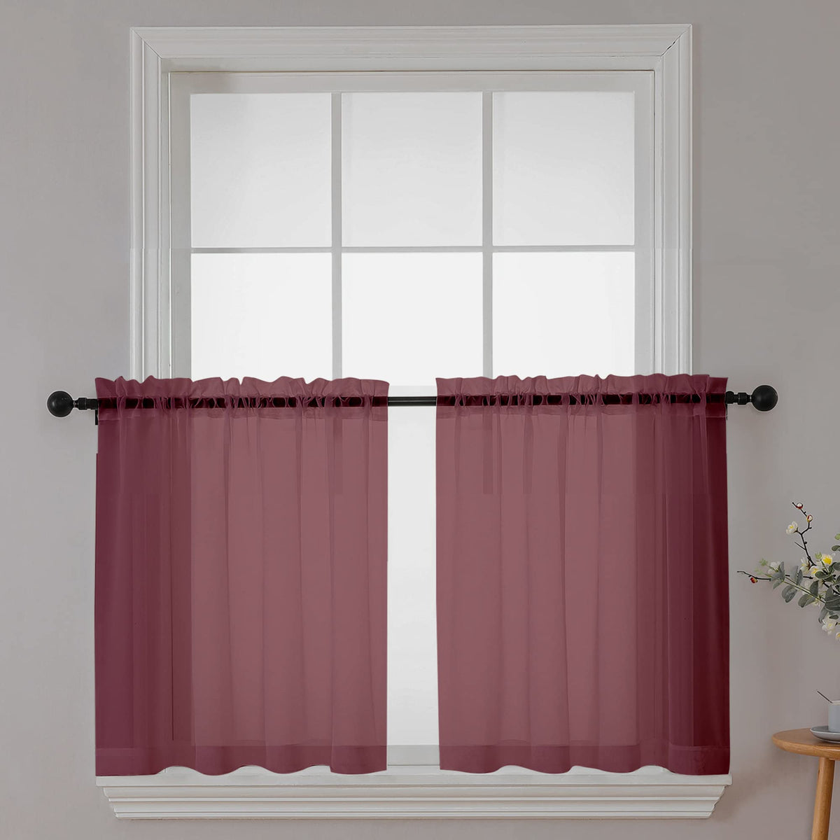 Sheer Tier Curtains 24 Inch Length