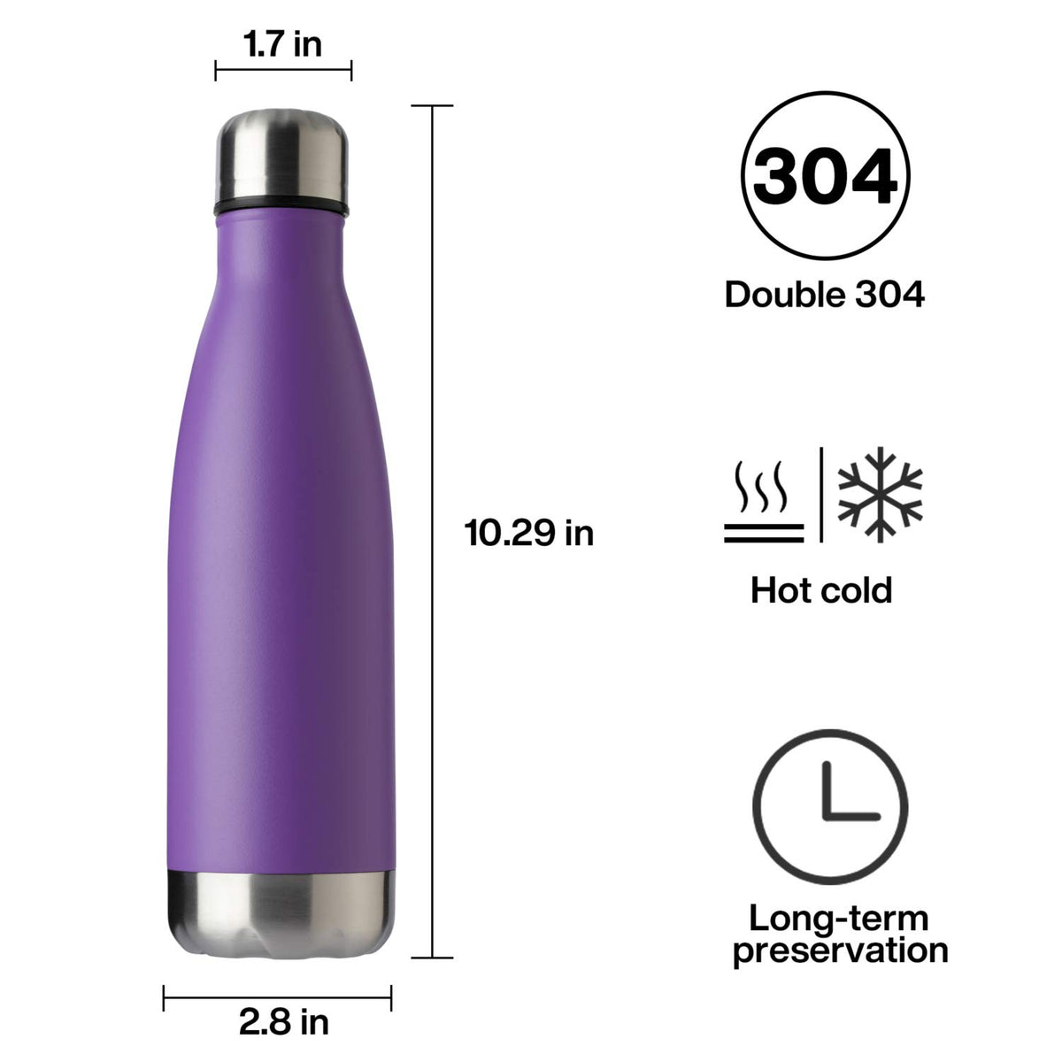 17oz Sport Water Bottle Vacuum Insulated Stainless Steel Leak